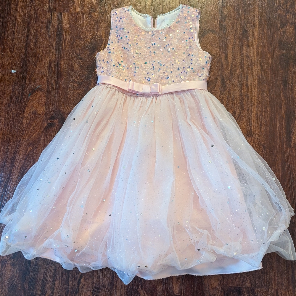 Kaqinini Girls Pink Sequins Easter Dress Size 6